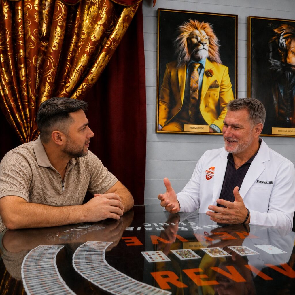 Consultation in the Gentlemens Lounge at Revive Mens Hair Clinic Las Vegas